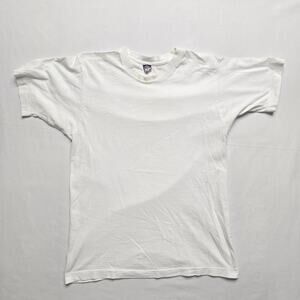 Vintage BVD Blank Shirt White Plain Short Sleeve Tee 80s VTG